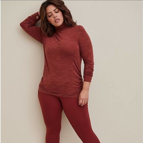 Torrid Lyocell Mock Turtleneck Long Sleeve Active Top 3X - Picture 1 of 5